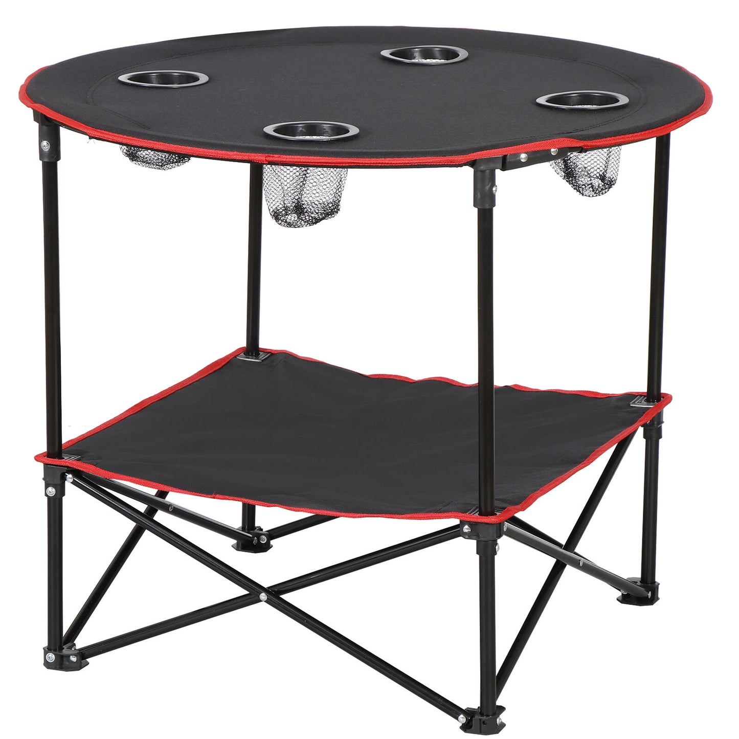 Folding Picnic Table Portable Outdoor Camping Table with 4 Cup Holders and Bags
