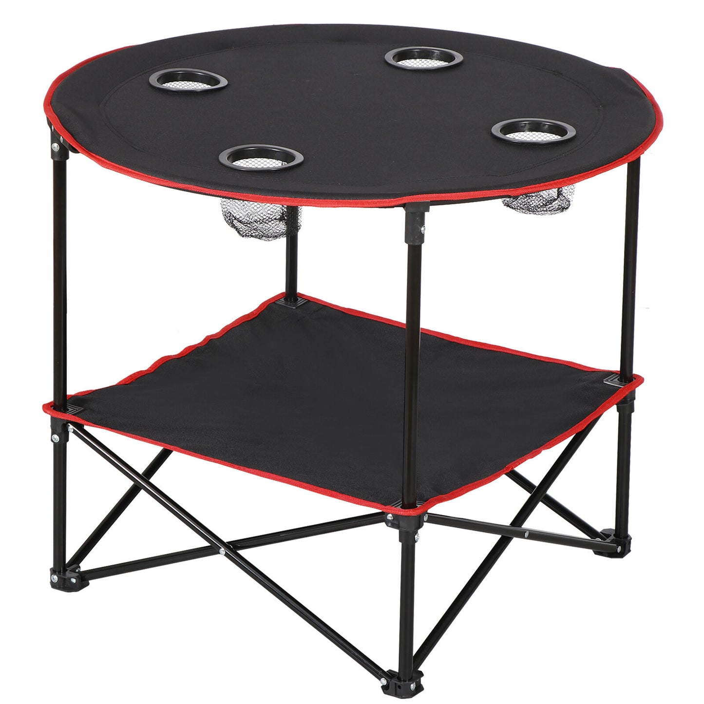 Folding Picnic Table Portable Outdoor Camping Table with 4 Cup Holders and Bags