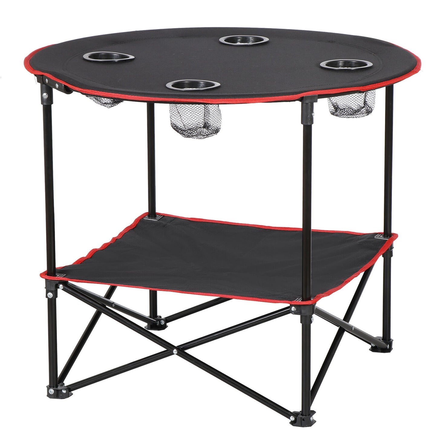 Folding Picnic Table Portable Outdoor Camping Table with 4 Cup Holders and Bags