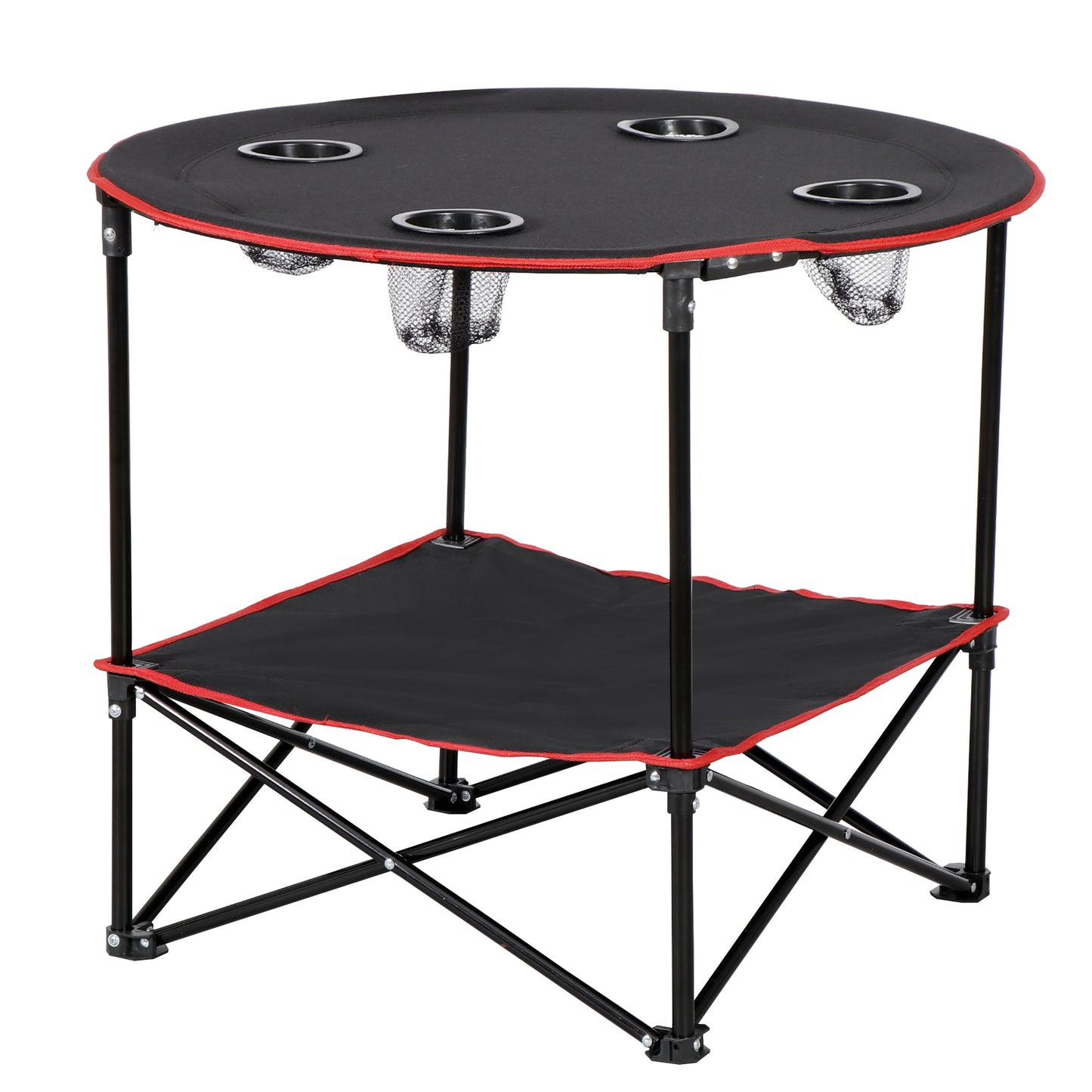 Folding Picnic Table Portable Outdoor Camping Table with 4 Cup Holders and Bags
