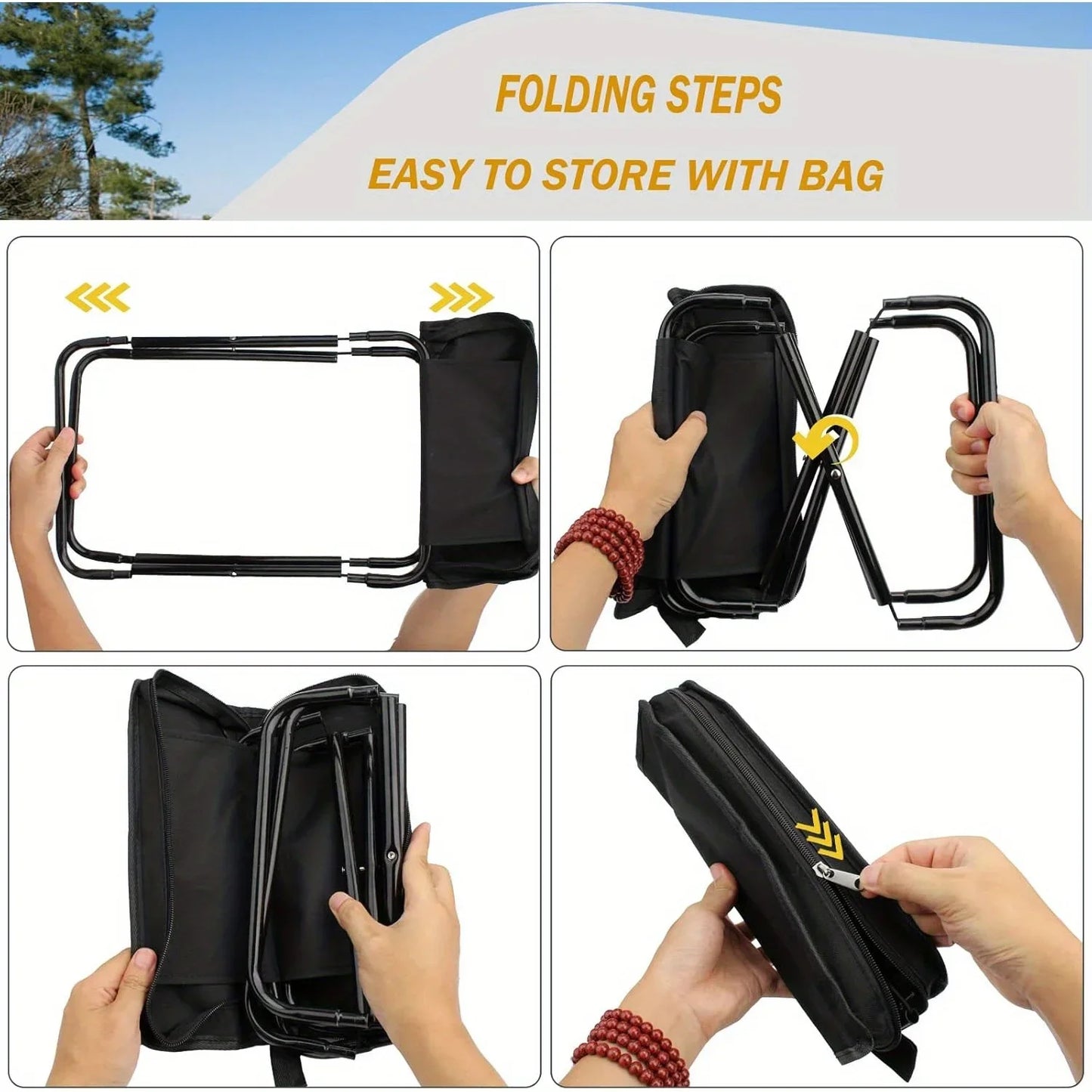 Outdoor Folding Backpack-Style Bench
