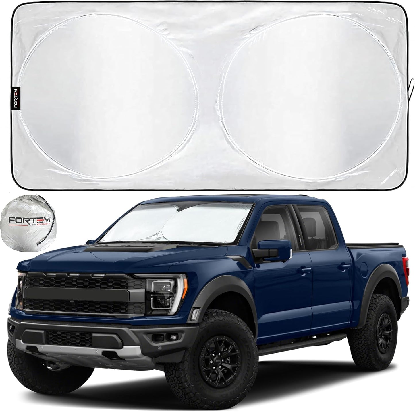 Car Sun Shade for Windshield, Reflective Windshield Sunshade, 240T Polyester, Automotive Interior Sun Protection, Ultimate Heat and UV Shield, Foldable, Storage Bag
