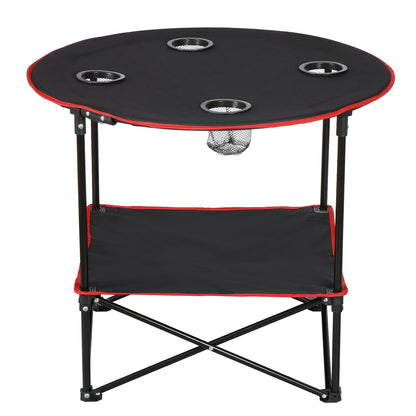 Folding Picnic Table Portable Outdoor Camping Table with 4 Cup Holders and Bags