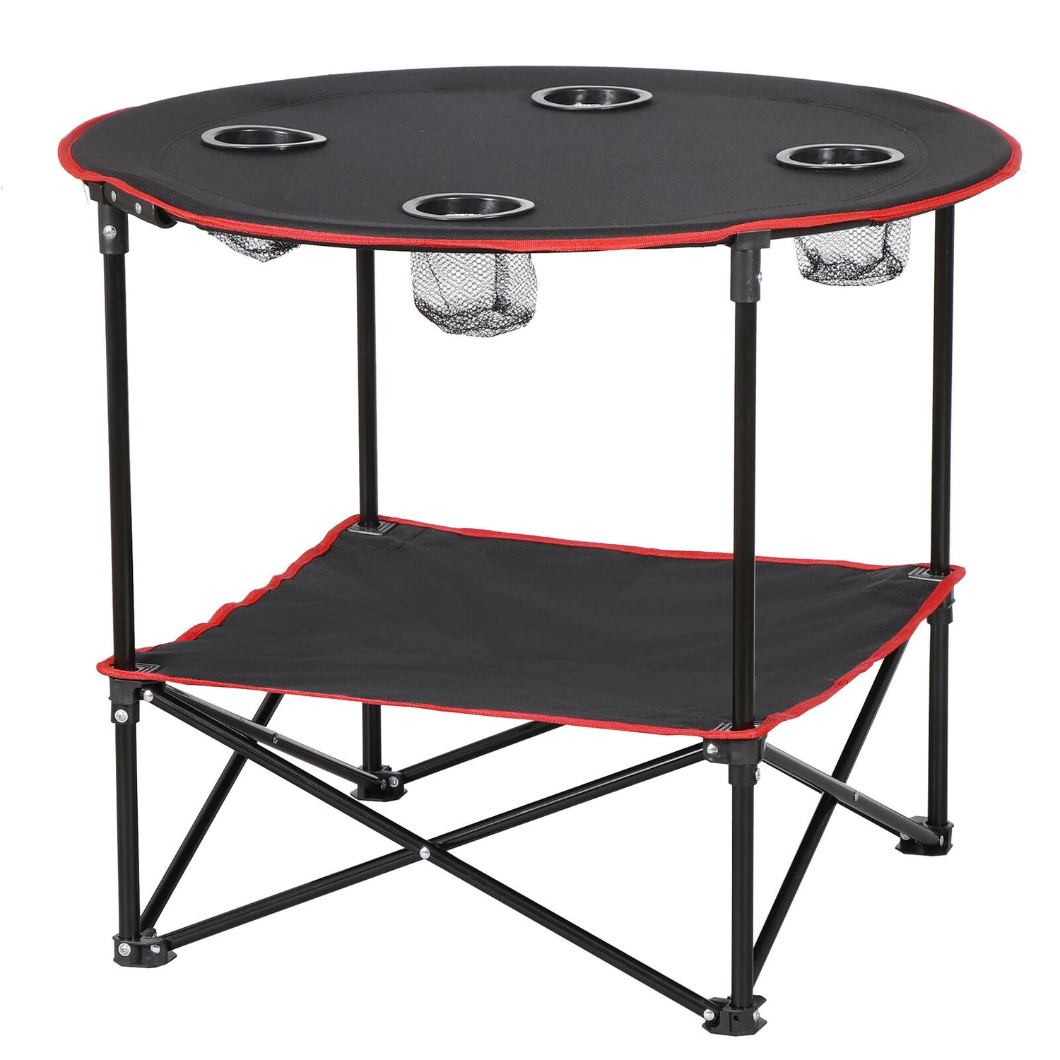 Folding Picnic Table Portable Outdoor Camping Table with 4 Cup Holders and Bags