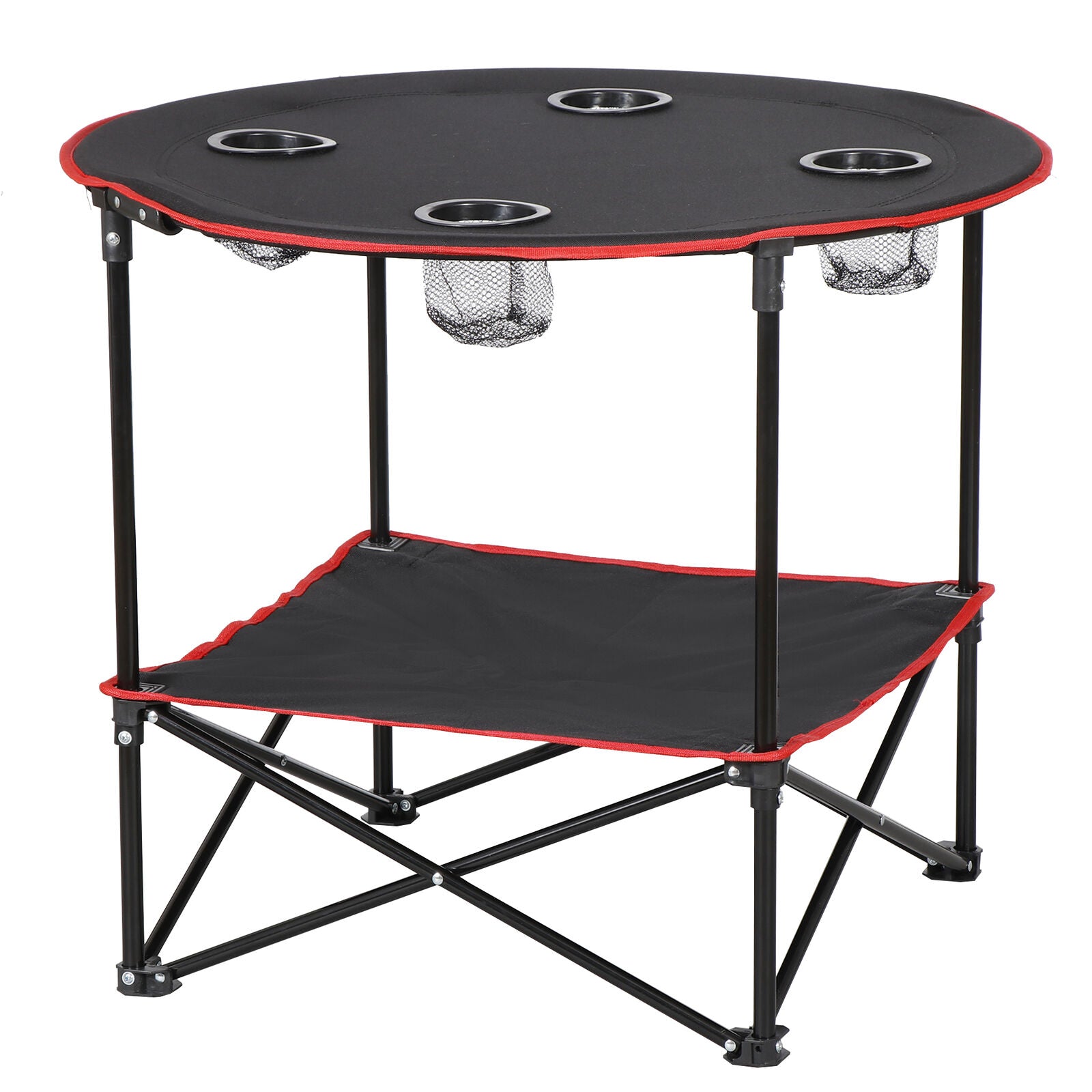 Folding Picnic Table Portable Outdoor Camping Table with 4 Cup Holders and Bags