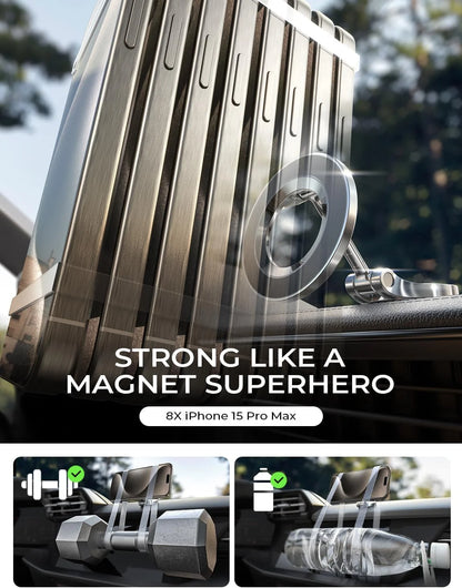 Car Mount, [24 Strong Magnet] 360° Rotation Magnetic Phone Holder(Black)