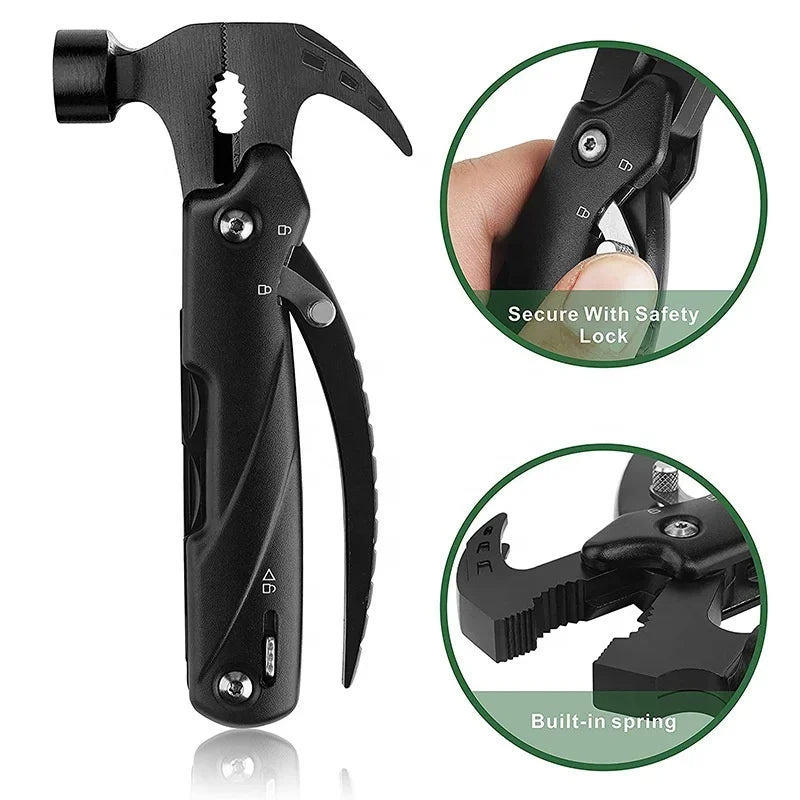 Multi Tools 12 In 1 Claw Hammer Knife Lifesaving Hand Tool
