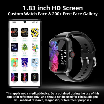 1.83'' Waterproof Smart Watch With Call & Alerts