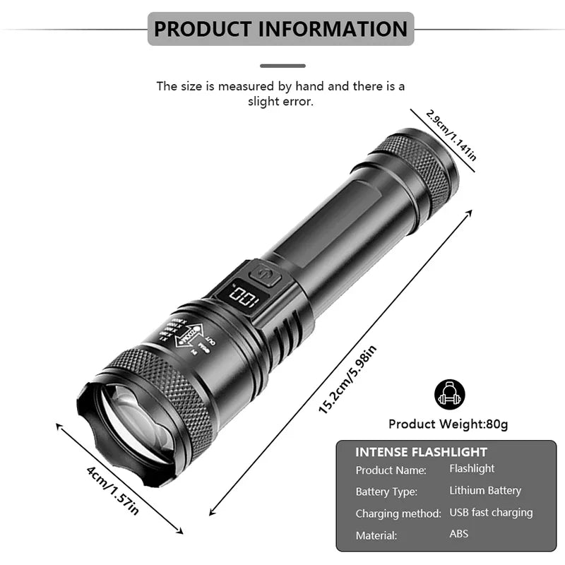 2000LM Ultra Bright P50 LED Flashlight Emergency Torch