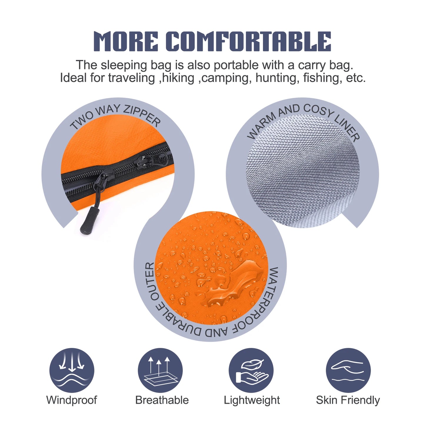 LIXADA 190*75cm Sleeping Bag for Camping & Adventure