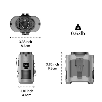 Portable 20000mAh Waist Fan with Power Bank & LED
