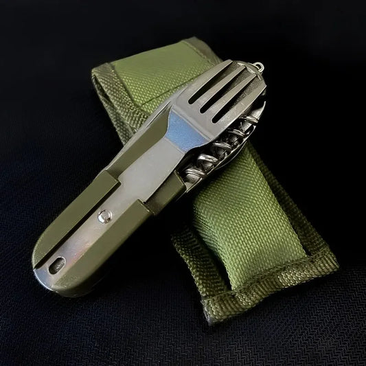 7 In 1 Compact Outdoor Tableware Fork Spoon Knife Set