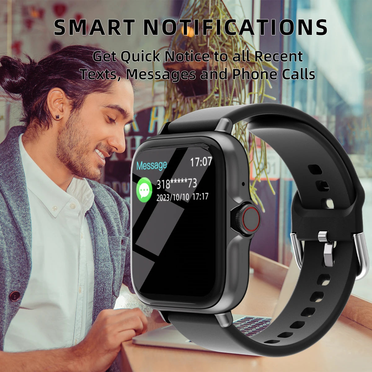 1.83'' Waterproof Smart Watch With Call & Alerts