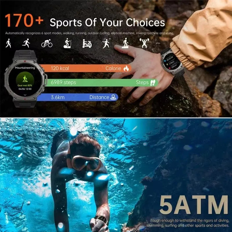 T-Rex 3 GPS Smart Watch Men -  Compass, Barometer Beast, AMOLED Display