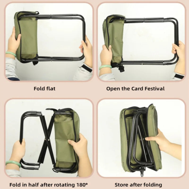 Outdoor Folding Backpack-Style Bench