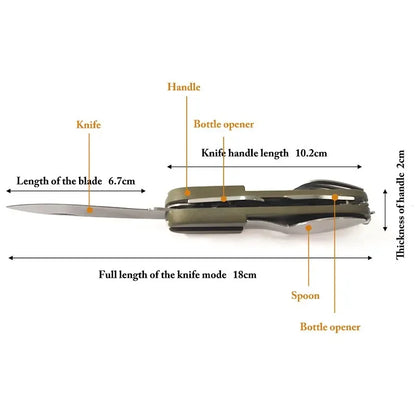 7 In 1 Compact Outdoor Tableware Fork Spoon Knife Set