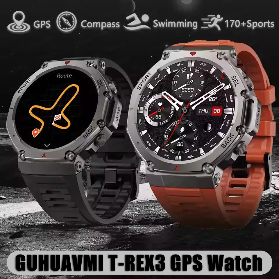 T-Rex 3 GPS Smart Watch Men -  Compass, Barometer Beast, AMOLED Display