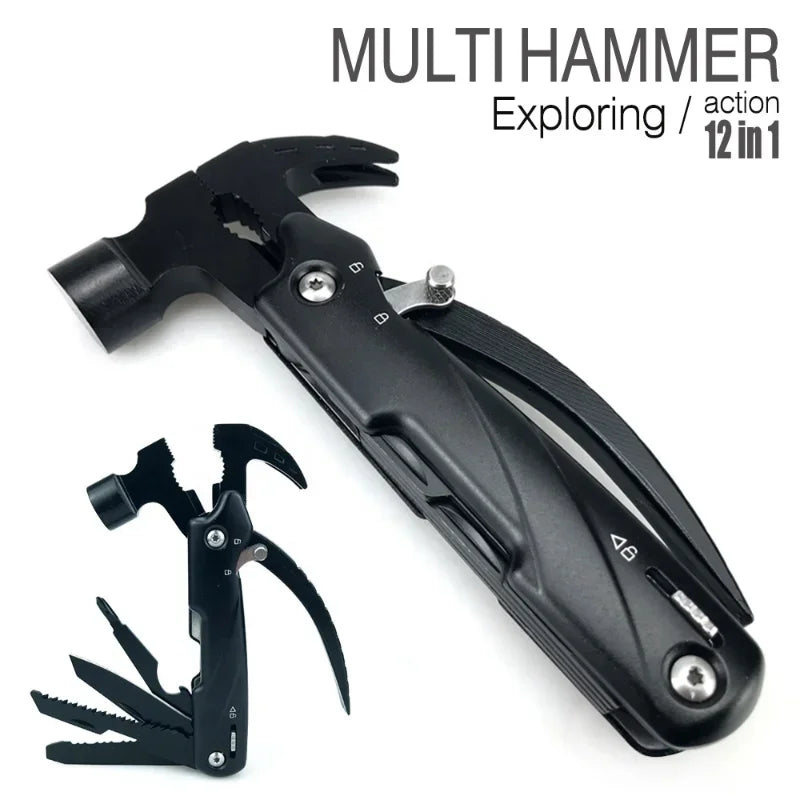 Multi Tools 12 In 1 Claw Hammer Knife Lifesaving Hand Tool