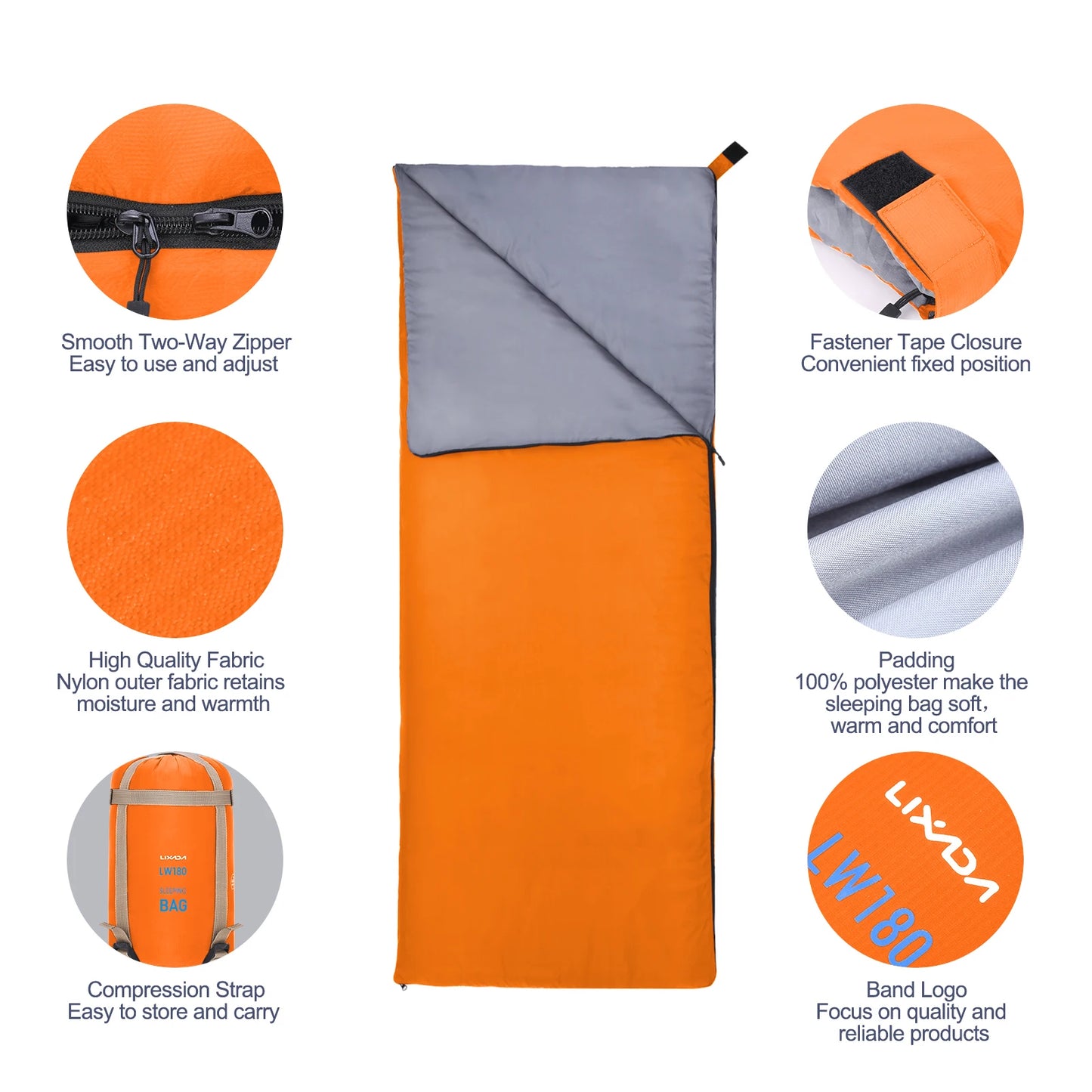 LIXADA 190*75cm Sleeping Bag for Camping & Adventure