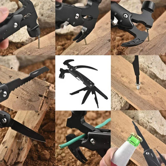 Multi Tools 12 In 1 Claw Hammer Knife Lifesaving Hand Tool