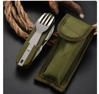 7 In 1 Compact Outdoor Tableware Fork Spoon Knife Set