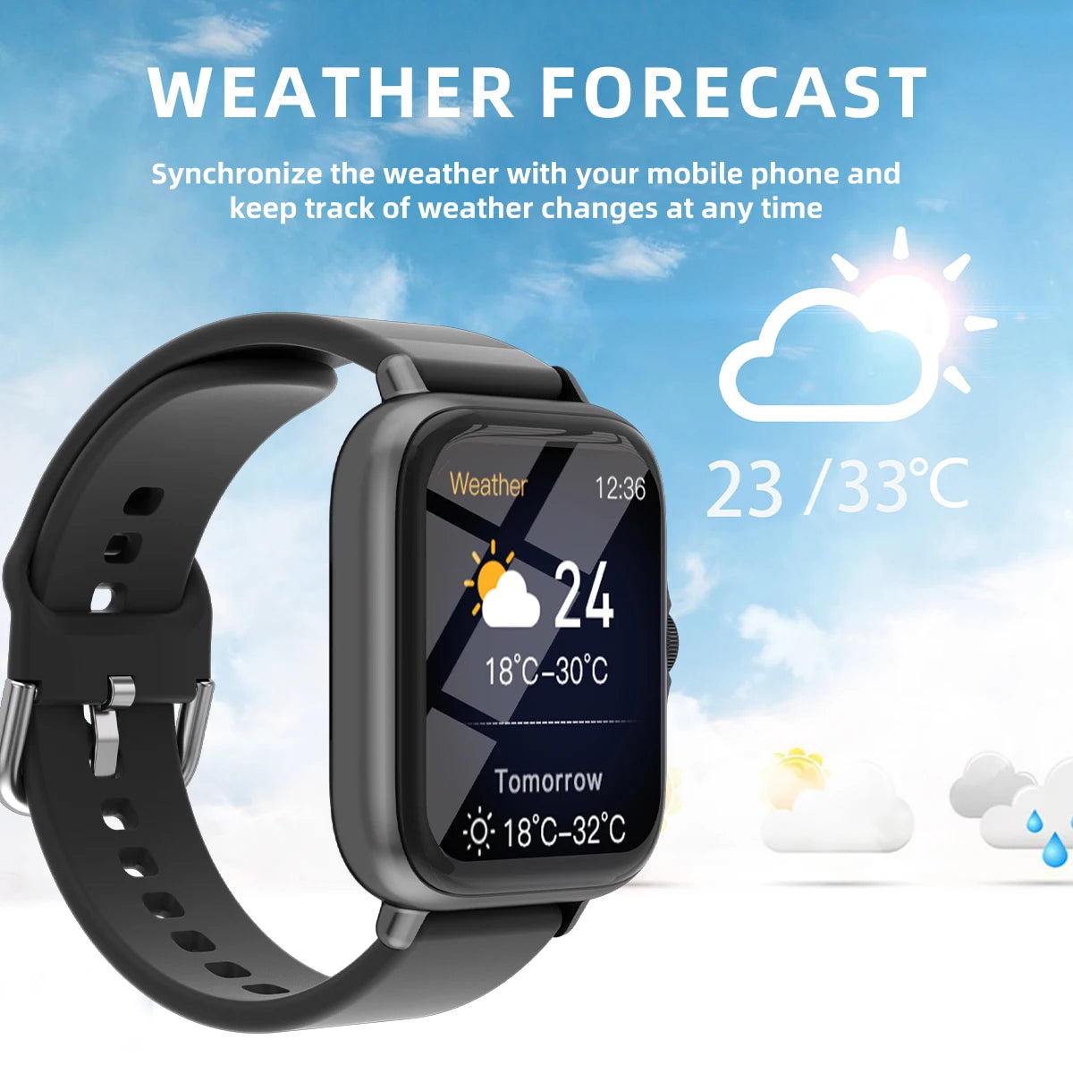 1.83'' Waterproof Smart Watch With Call & Alerts
