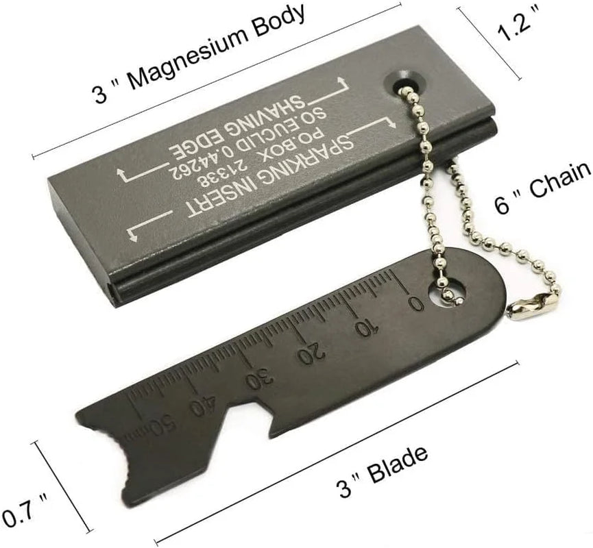Fire Starter Magnesium Flint Tools Waterproof Emergency Matches, 4 Pack
